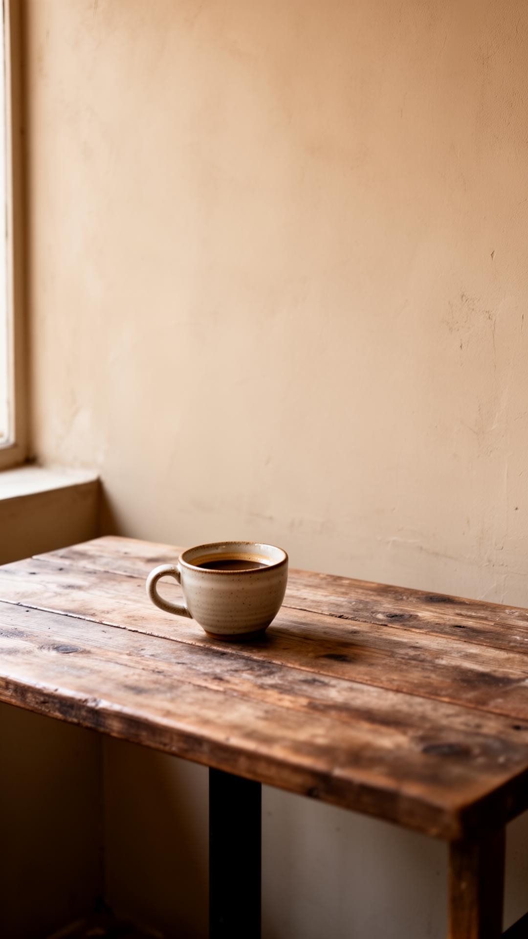 Quiet corner table in a Featherston cafe