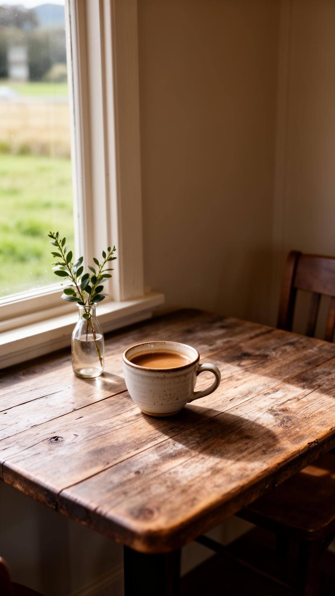 A quiet cafe table in Featherston